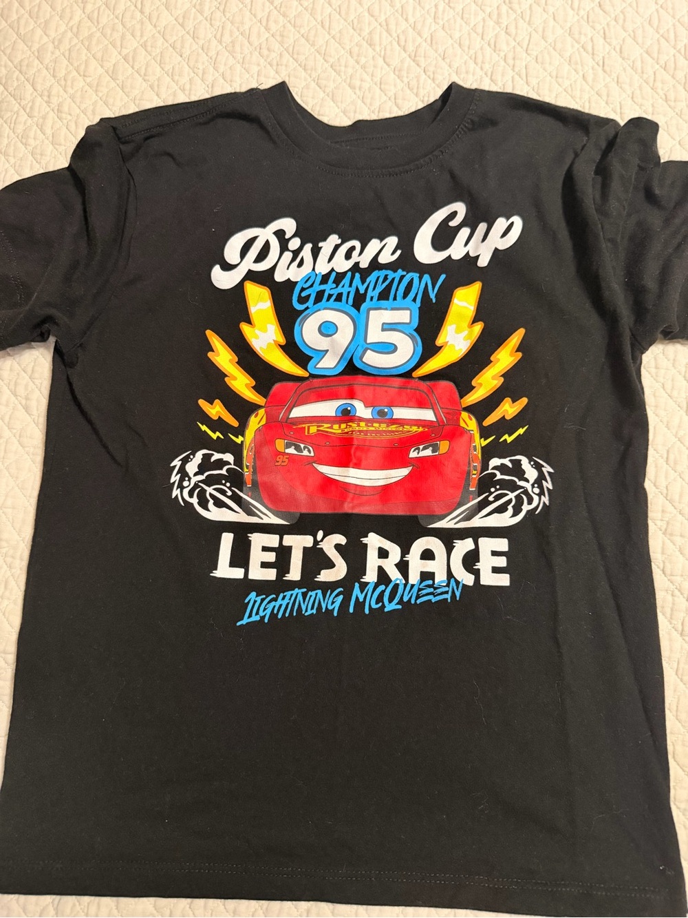 Disney Black Lightning McQueen Graphic Tee with Red Car